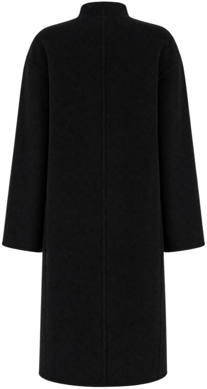 Alberta Ferretti Black wool blend coat Zwart