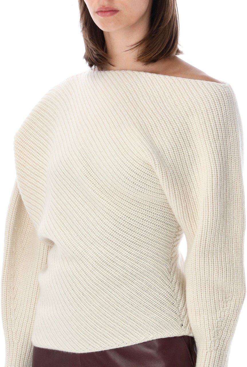 Alberta Ferretti Maglia Lana Merino Cashmere Bianco Wit