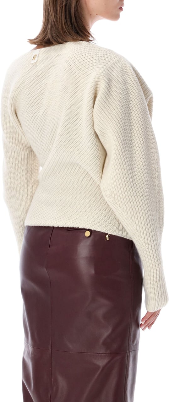 Alberta Ferretti Maglia Lana Merino Cashmere Bianco Wit