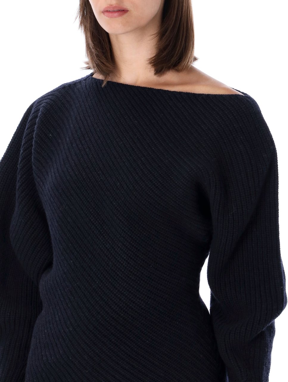 Alberta Ferretti Maglia Lana Merino Cashmere Blu Navy