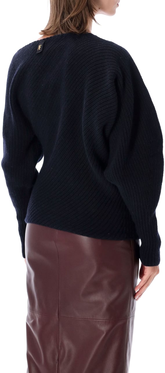 Alberta Ferretti Maglia Lana Merino Cashmere Blu Navy