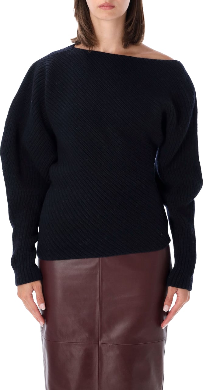 Alberta Ferretti Maglia Lana Merino Cashmere Blu Navy