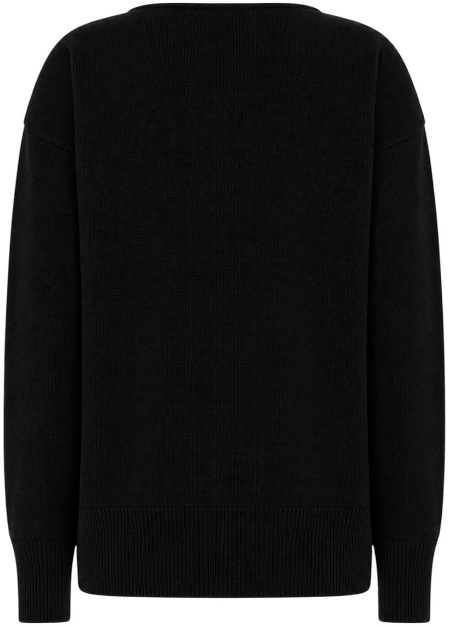 Alberta Ferretti Black wool blend sweater Zwart