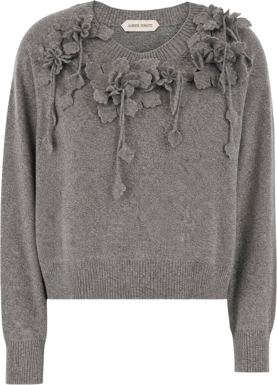 Alberta Ferretti Grey virgin wool blend sweater Grijs