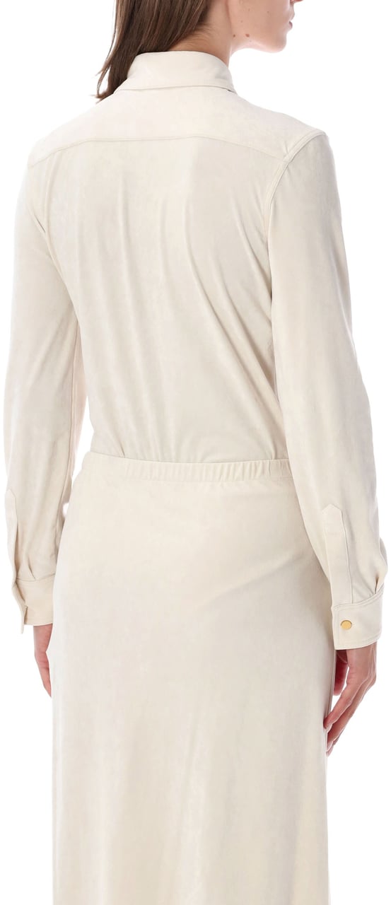 Alberta Ferretti Body Velluto Stretch Bianco Wit