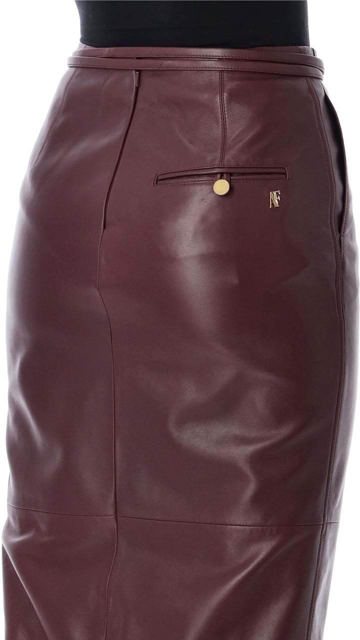 Alberta Ferretti Gonna Midi Pelle Viola Bruin