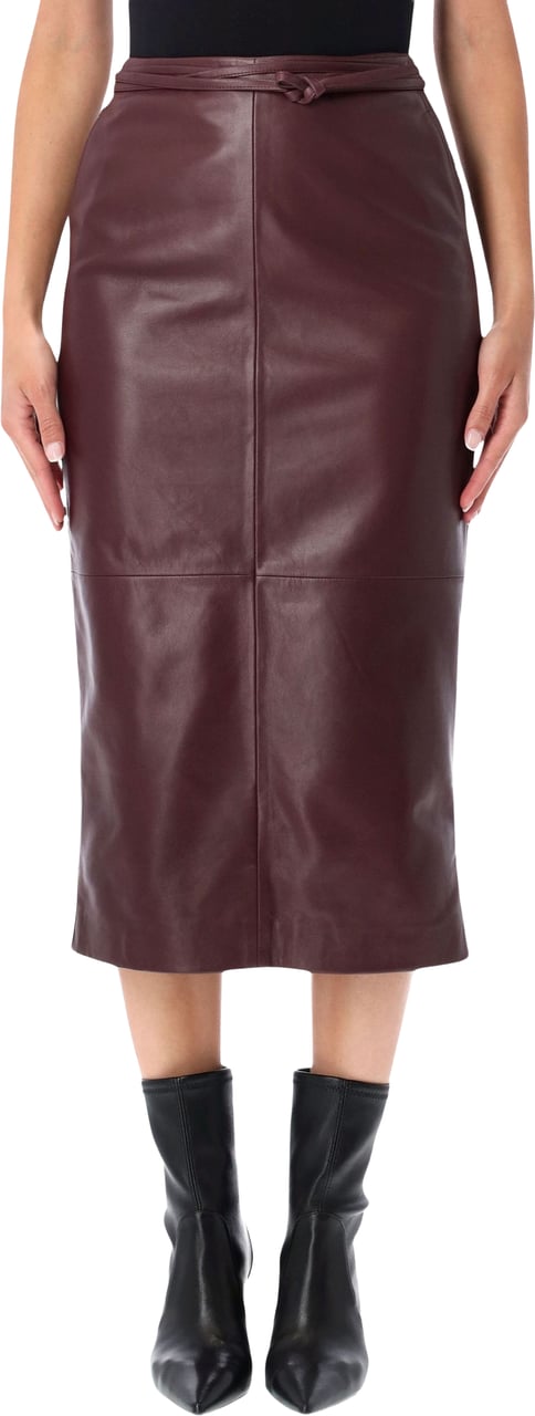 Alberta Ferretti Gonna Midi Pelle Viola Bruin