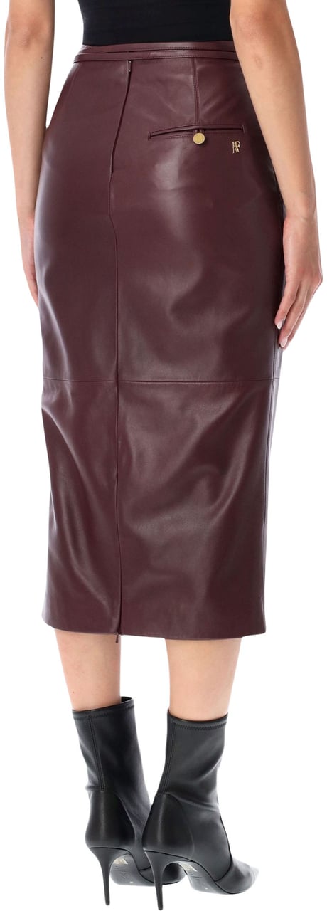 Alberta Ferretti Gonna Midi Pelle Viola Bruin