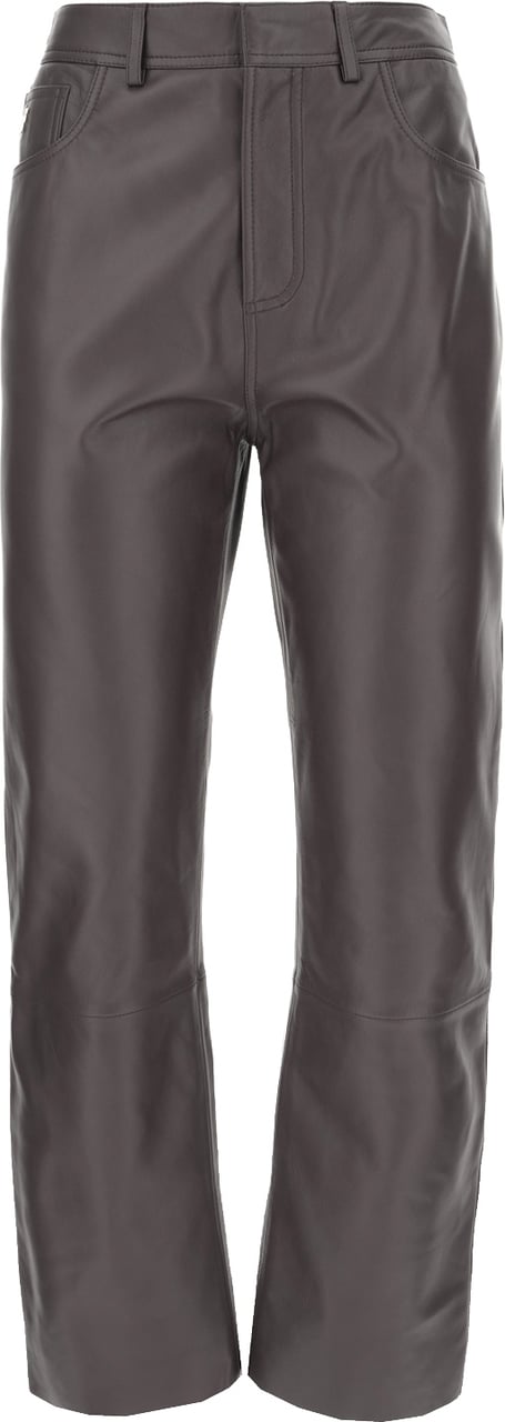 Alberta Ferretti Dark grey leather pant Grijs