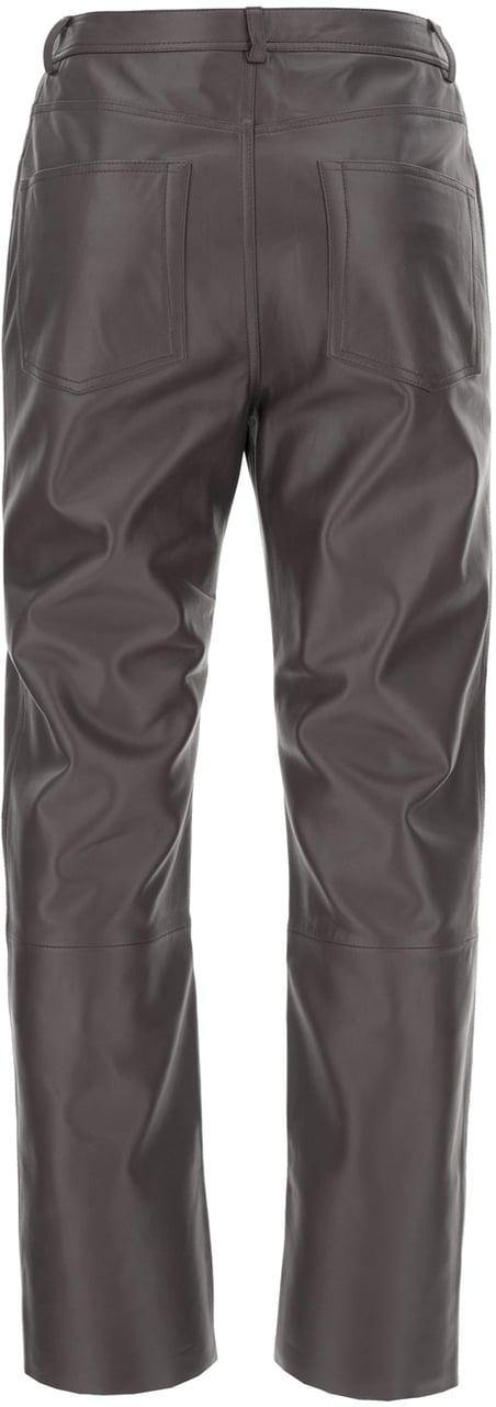 Alberta Ferretti Dark grey leather pant Grijs