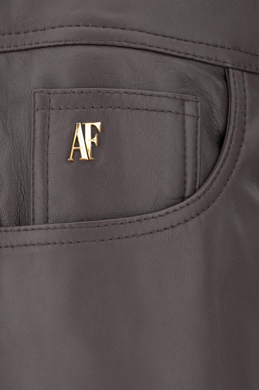 Alberta Ferretti Dark grey leather pant Grijs