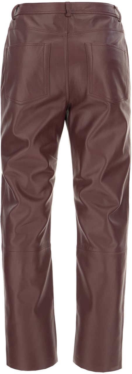 Alberta Ferretti Plum leather pant Paars
