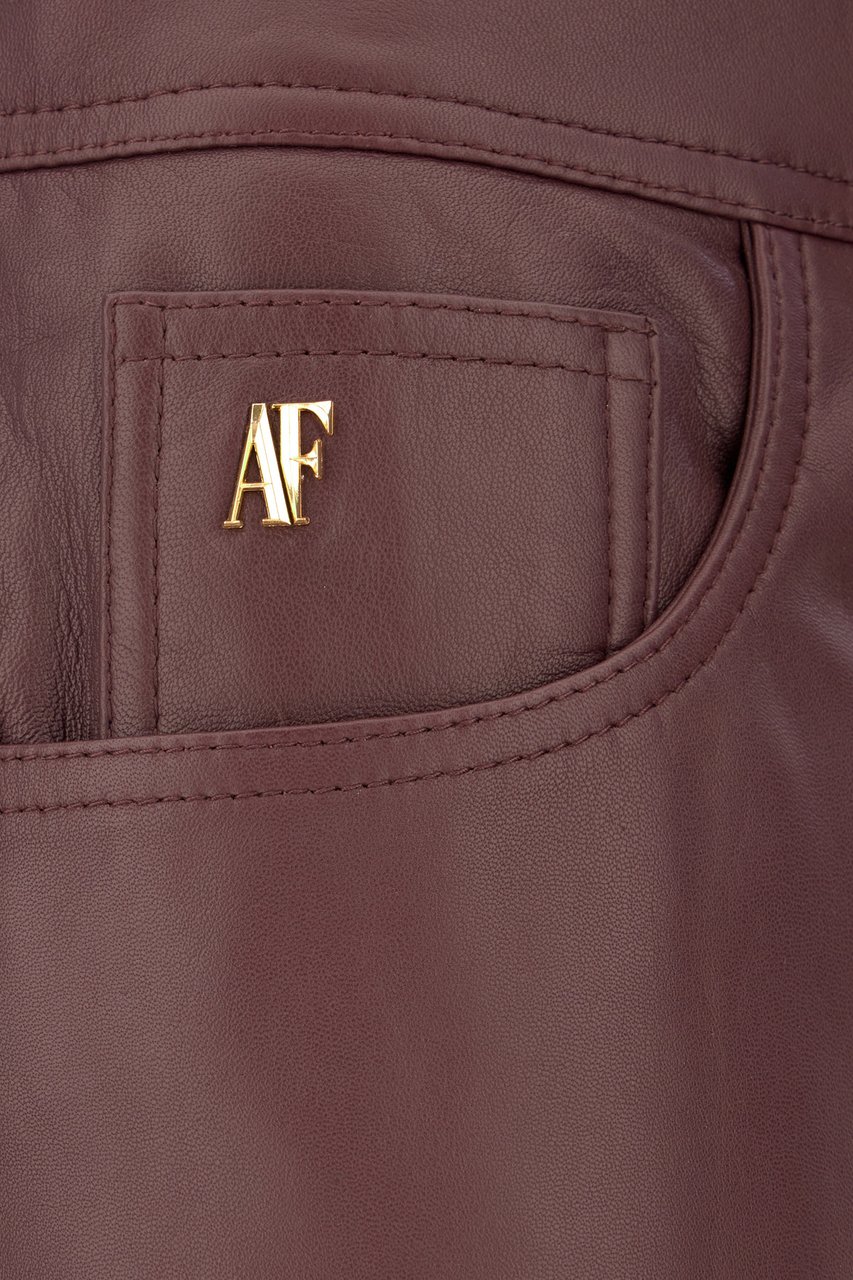 Alberta Ferretti Plum leather pant Paars