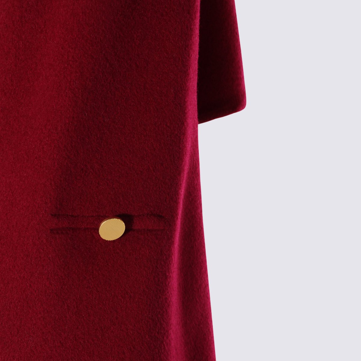 Alberta Ferretti Double-Breasted Long Coat With Gold-Tone Buttons And Tailored Silhouette Rood