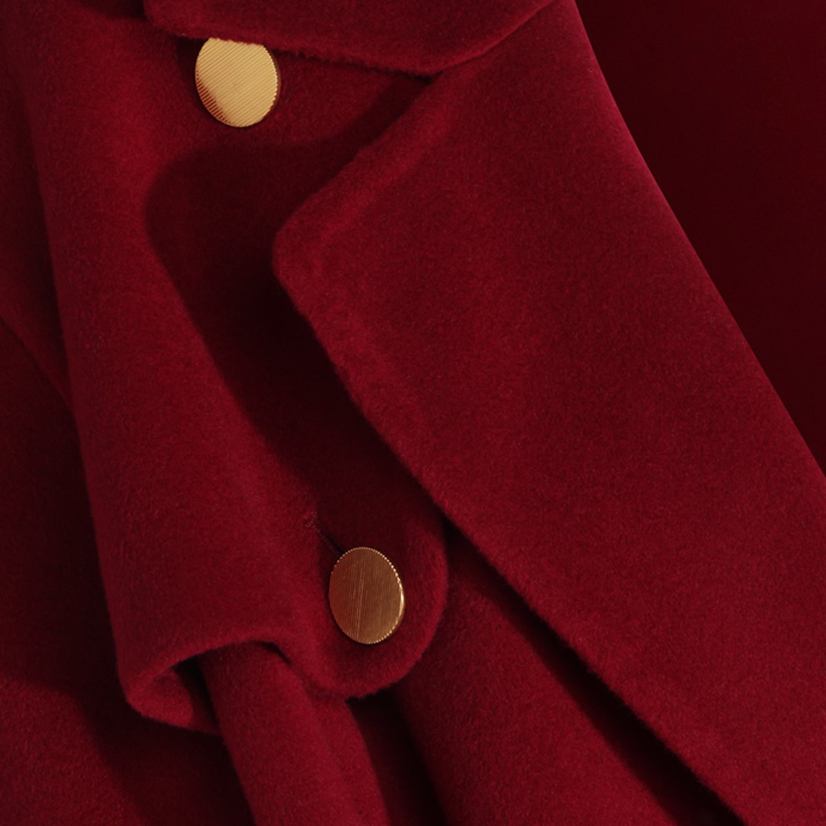 Alberta Ferretti Double-Breasted Long Coat With Gold-Tone Buttons And Tailored Silhouette Rood
