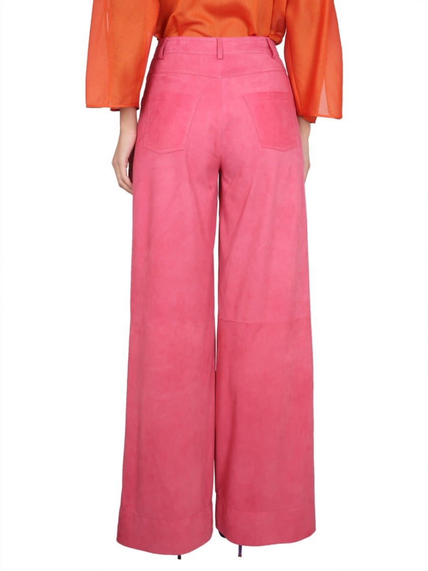Alberta Ferretti High-Waisted Wide Leg Pants Maroon