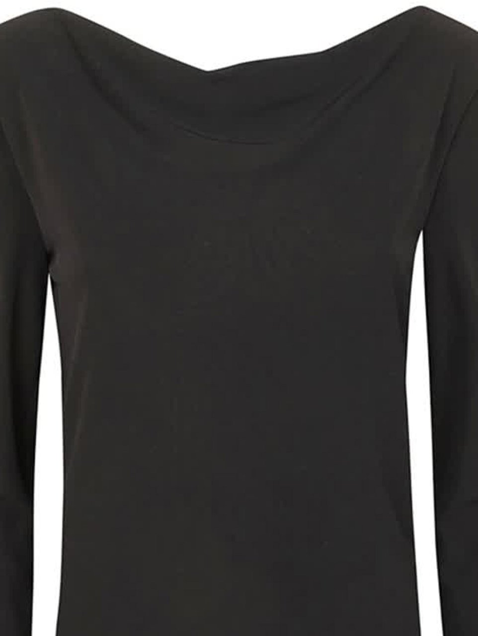 Alberta Ferretti Black Maglietta Draped Viscose Sweater Zwart