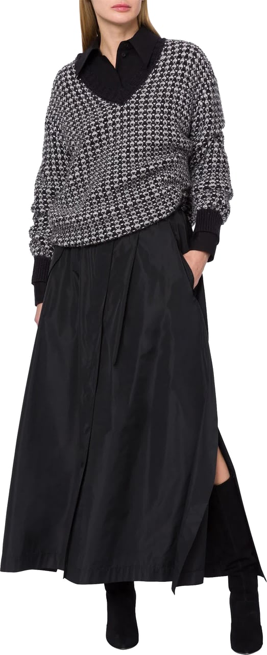Alberta Ferretti Neutral Oversized Mohair Blend Sweater Grijs