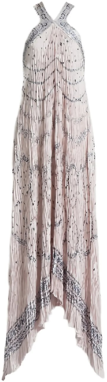 Alberta Ferretti Black Abito Asymmetrical Satin Polyester Dress Grijs