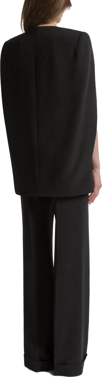 Alberta Ferretti Black Structured Sleeveless Viscose Jacket Zwart