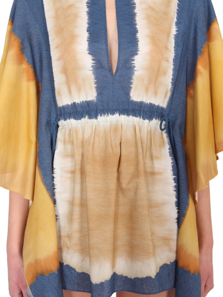 Alberta Ferretti Tie Dye Print Caftan Bruin