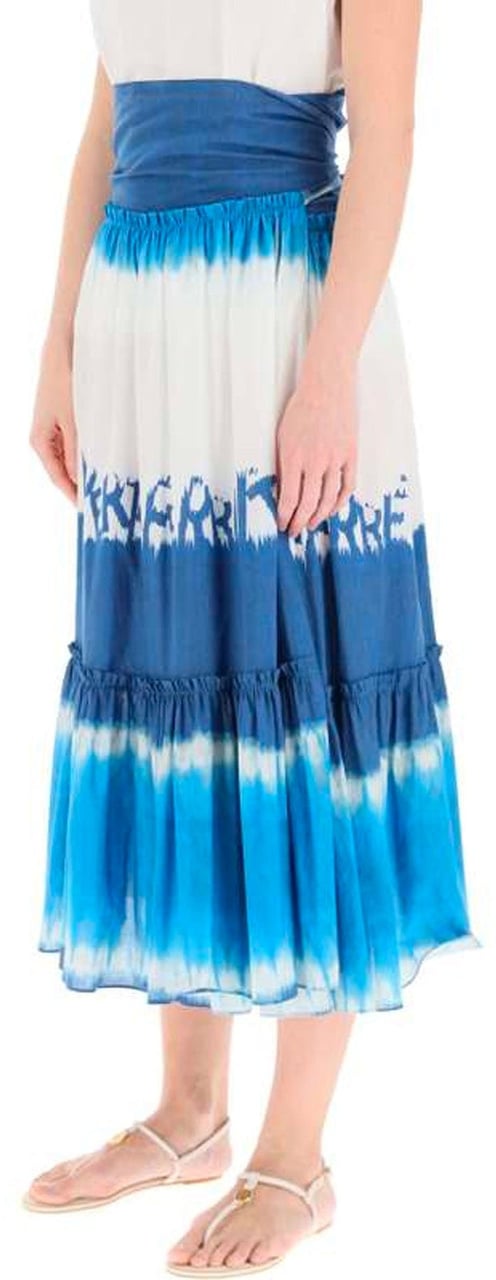 Alberta Ferretti Tie Dye Midi Skirt Blauw