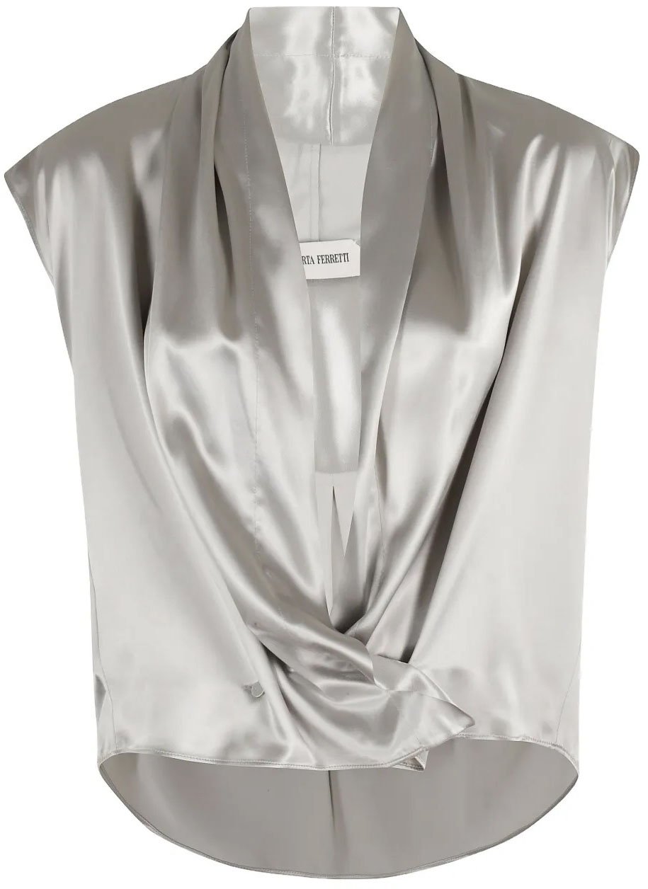 Alberta Ferretti Tailored Button-Down Shirt with Structured Collar Wit