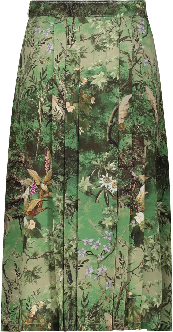 Alberta Ferretti Printed silk skirt Groen