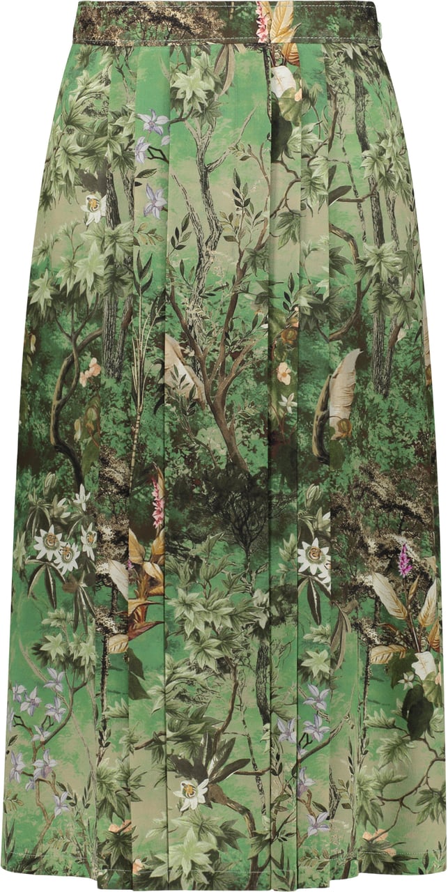 Alberta Ferretti Printed silk skirt Groen