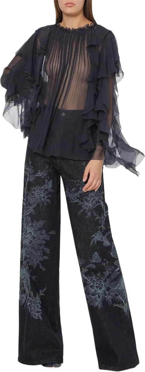 Alberta Ferretti Classic White Shirt with Tailored Fit Grijs