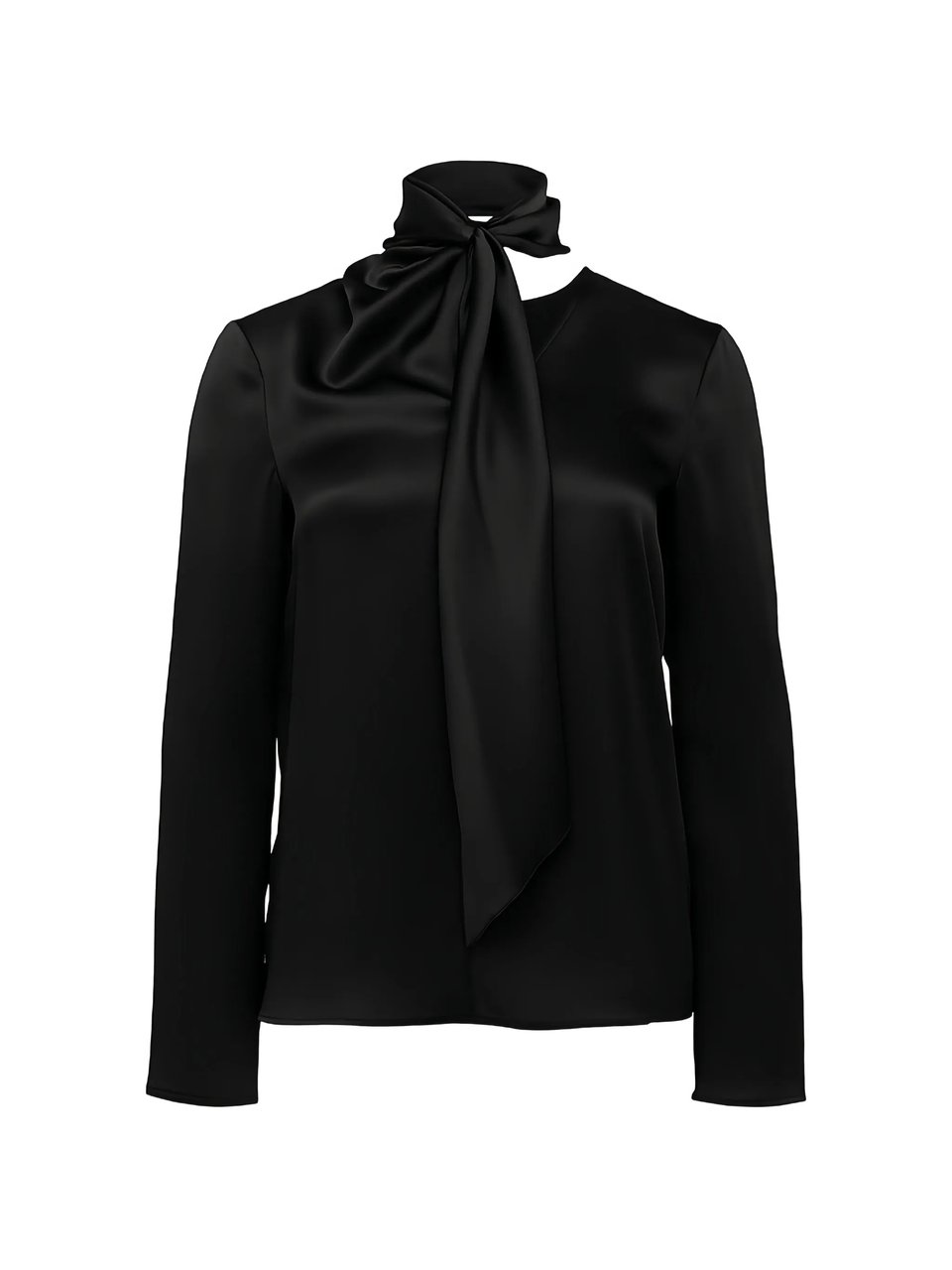 Alberta Ferretti Neutral High-Neck Acetate Blouse Zwart
