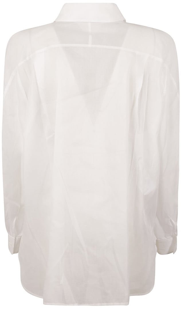Alberta Ferretti Structured Collar White Shirt Wit
