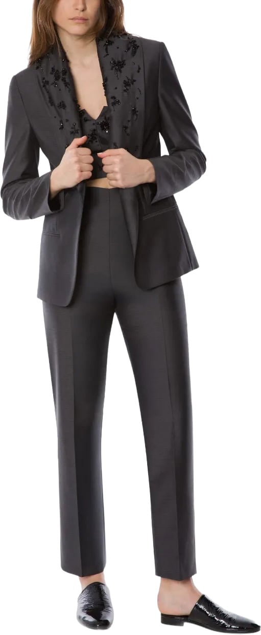 Alberta Ferretti Tailored Straight-Leg Pants with Minimalist Design Zwart