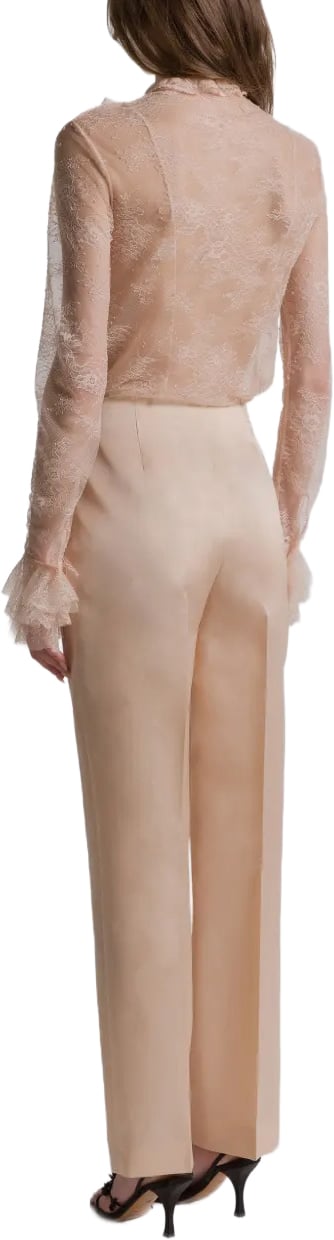 Alberta Ferretti Tailored Organza Pants with High Waist Neutraal