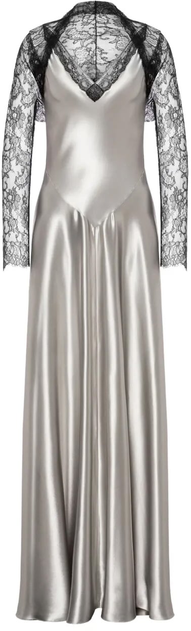 Alberta Ferretti Flowing Silhouette Dress with Delicate Draping Grijs