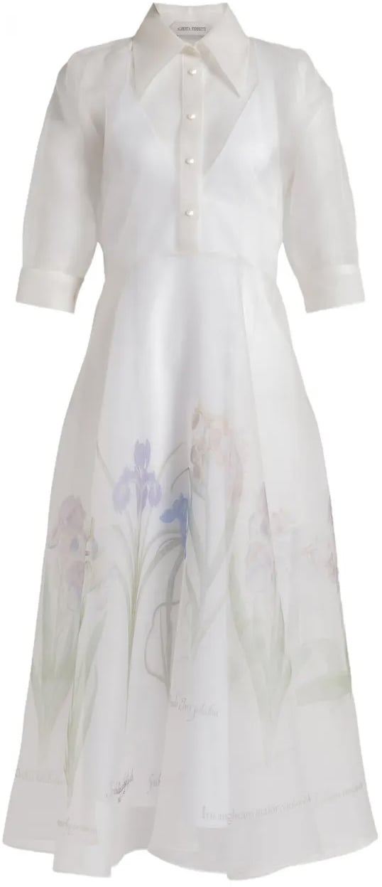 Alberta Ferretti Classic Tailored Fit Minimalist Dress Wit