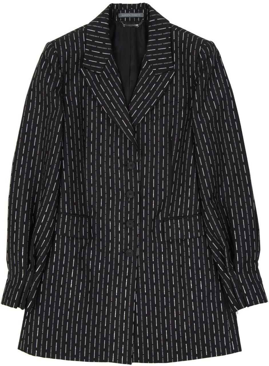 Alberta Ferretti Alberta Ferretti Wool Long Jacket Zwart