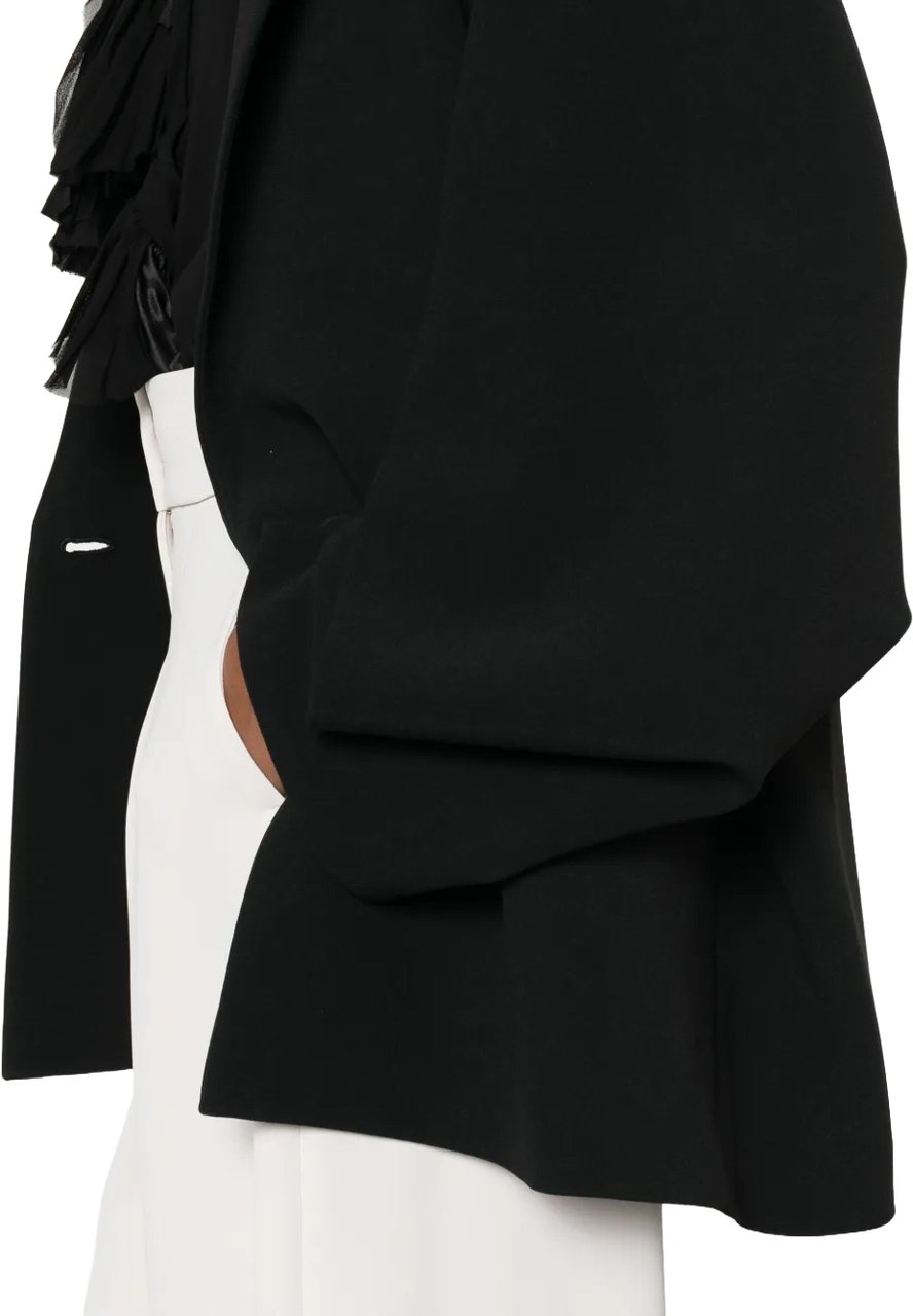 Alberta Ferretti Structured Tailored Jacket with Minimalist Design Zwart