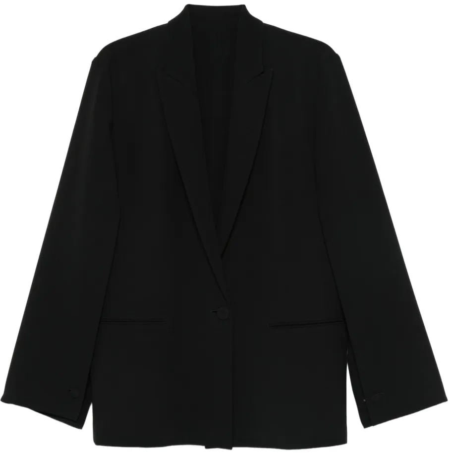 Alberta Ferretti Structured Tailored Jacket with Minimalist Design Zwart