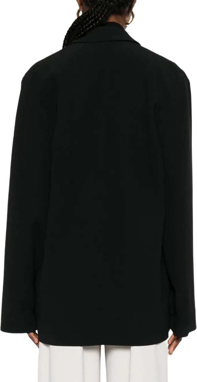 Alberta Ferretti Structured Tailored Jacket with Minimalist Design Zwart