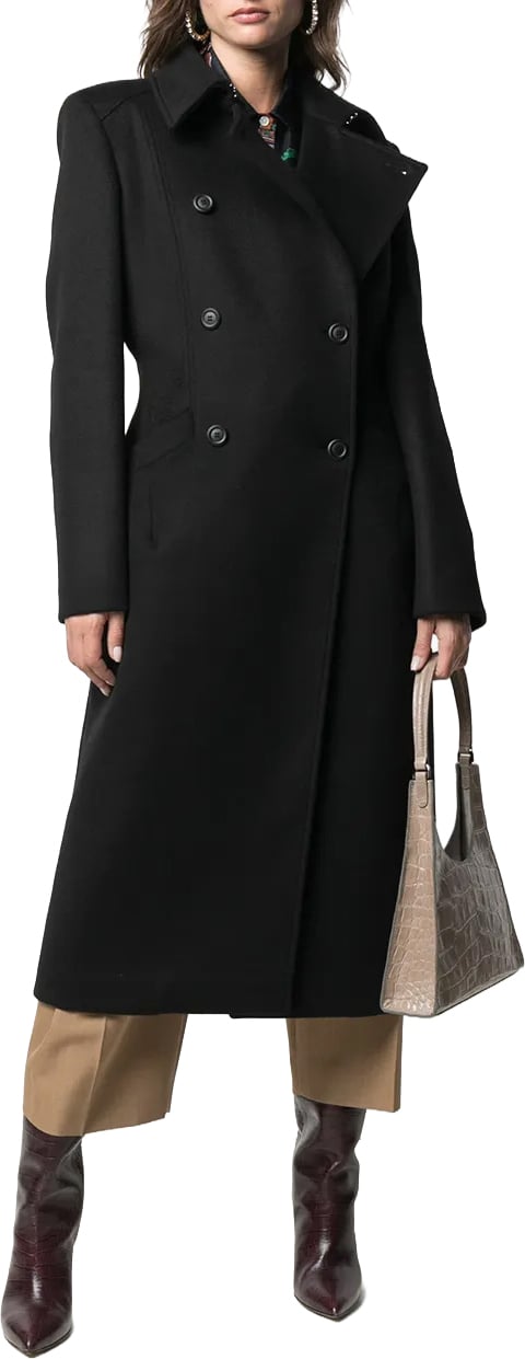 Alberta Ferretti Structured Capospalla with Clean Silhouette and Minimal Detailing Zwart