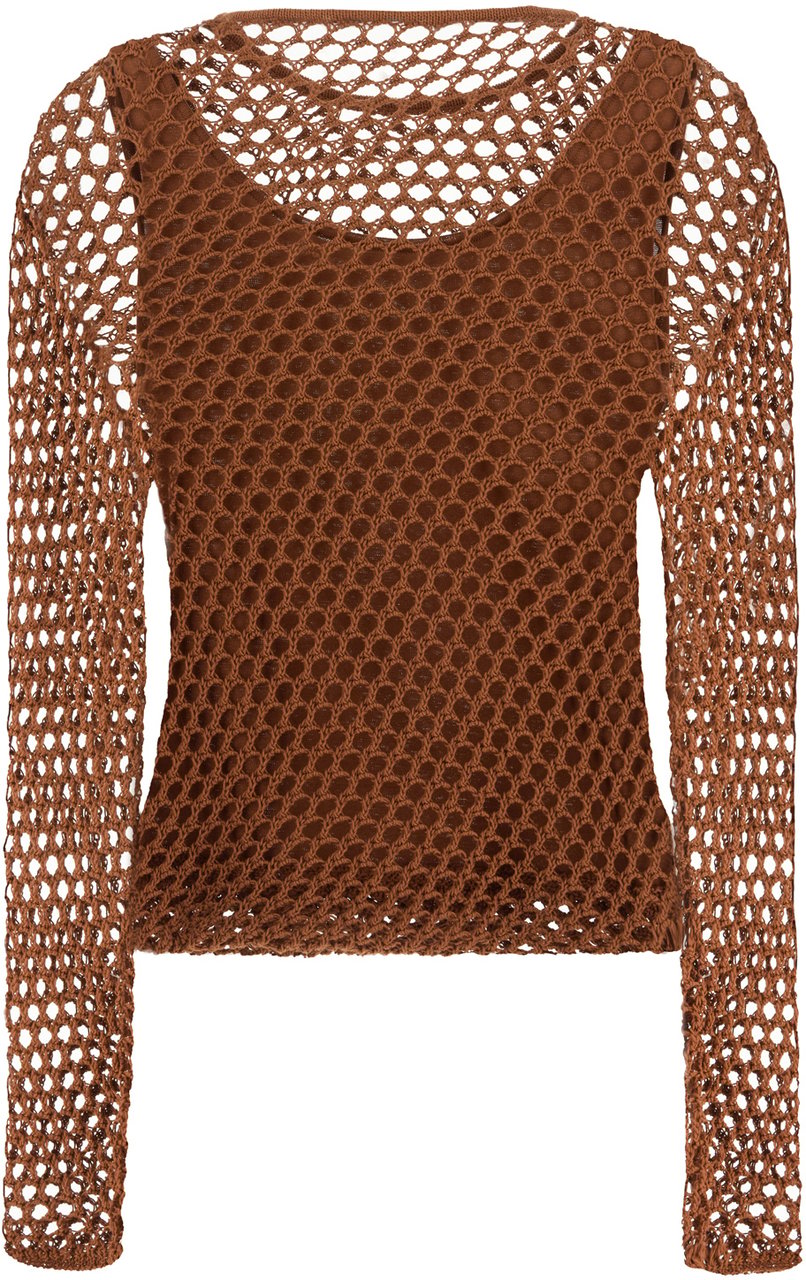 Alberta Ferretti Alberta Ferretti Brown mesh top Bruin