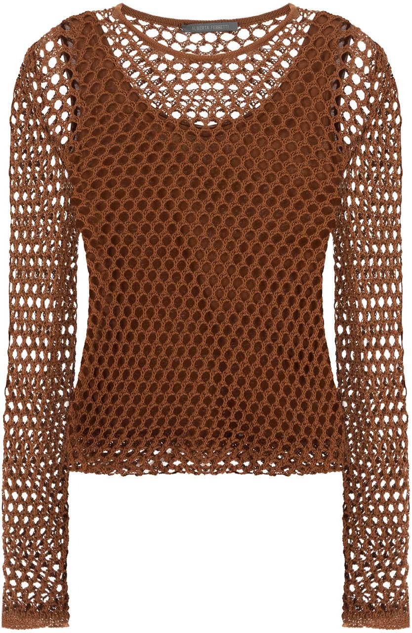 Alberta Ferretti Alberta Ferretti Brown mesh top Bruin
