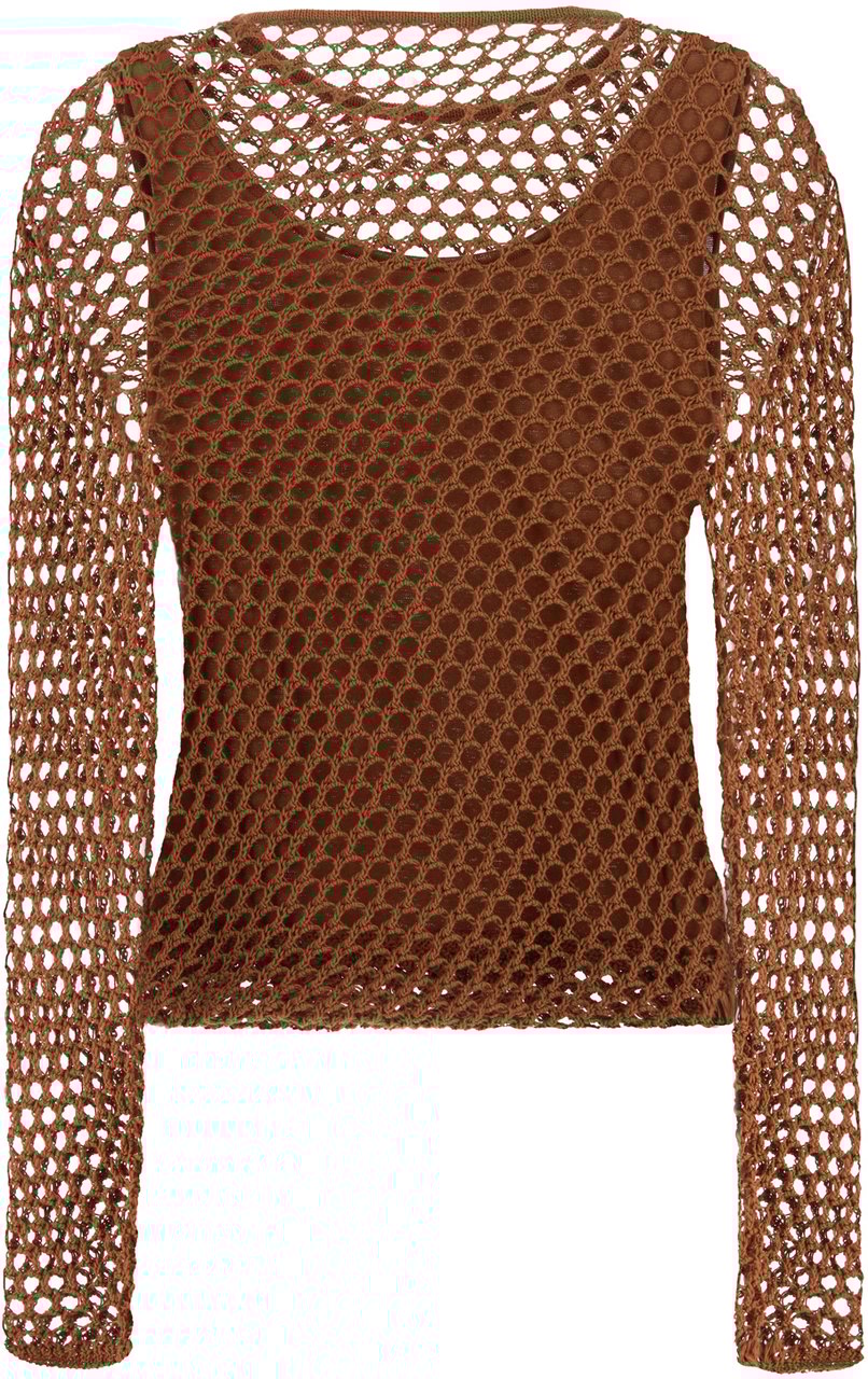 Alberta Ferretti Alberta Ferretti Brown mesh top Bruin