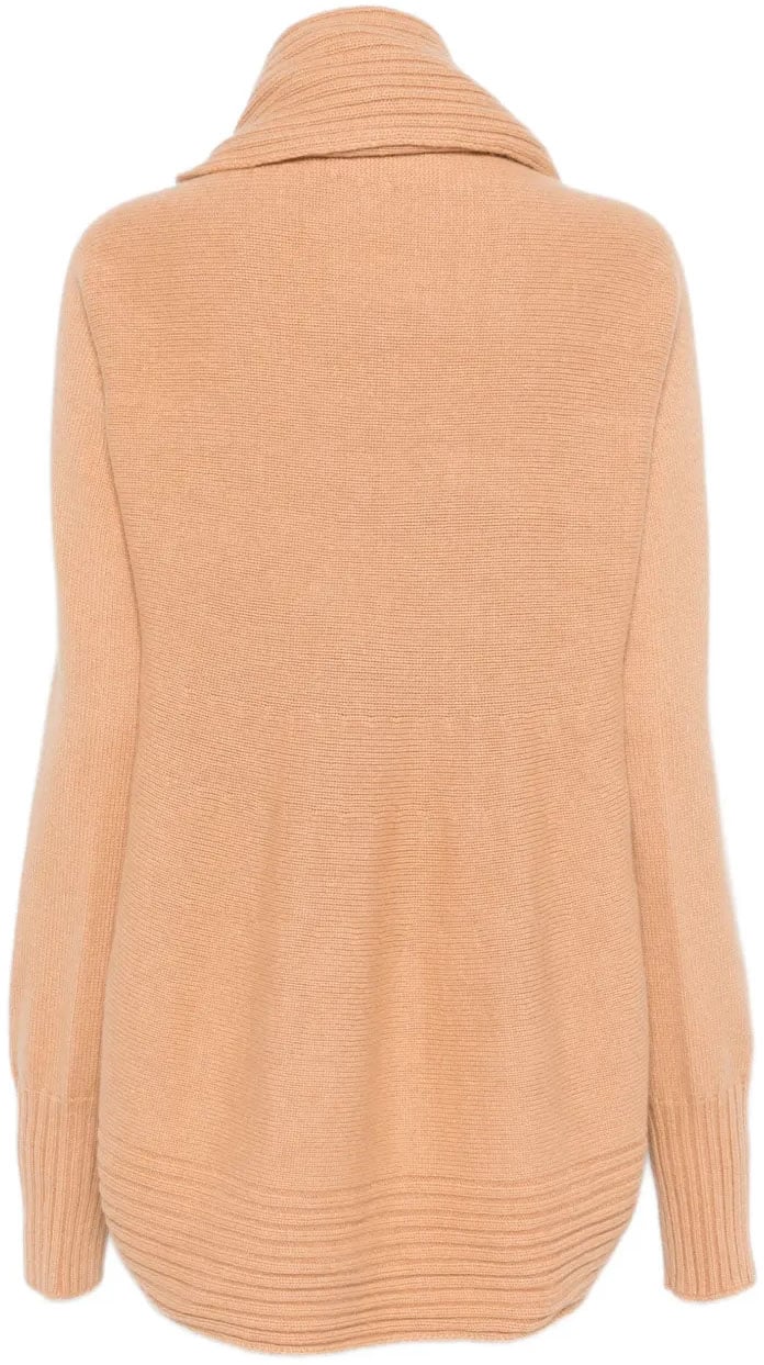 Alberta Ferretti Knit Sweater with Silhouette and Soft Texture Bruin