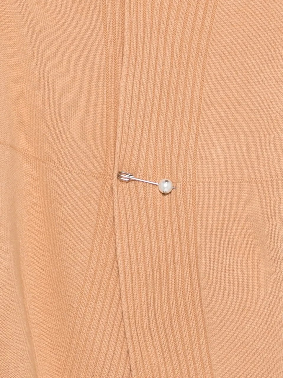 Alberta Ferretti Knit Sweater with Silhouette and Soft Texture Bruin