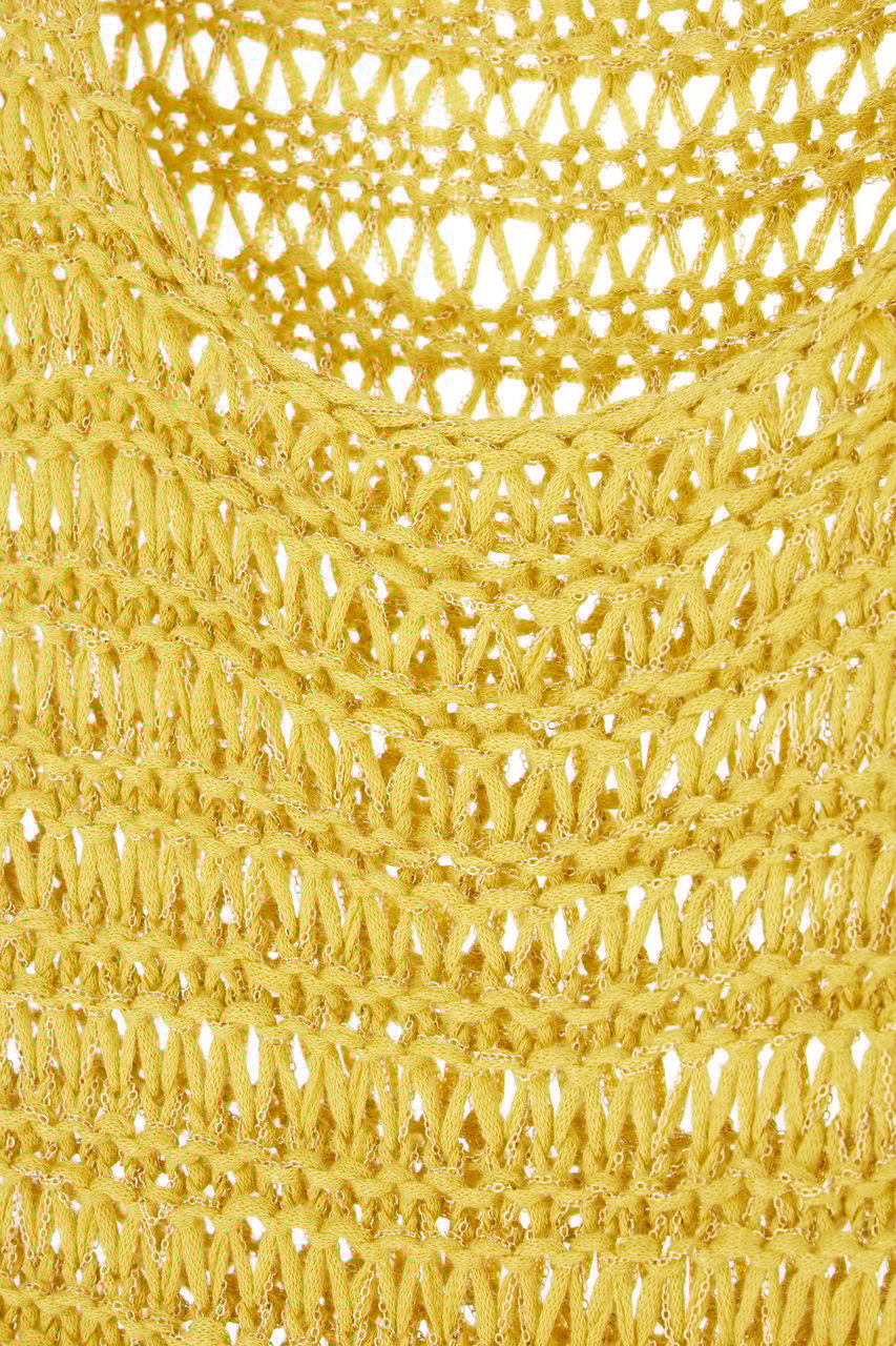 Alberta Ferretti Alberta Ferretti Mustard mesh t-shirt Geel