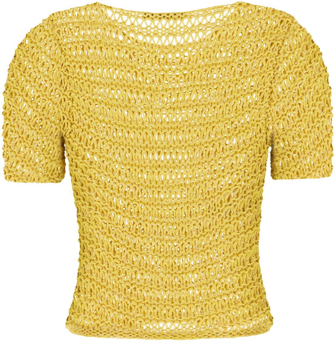 Alberta Ferretti Alberta Ferretti Mustard mesh t-shirt Geel