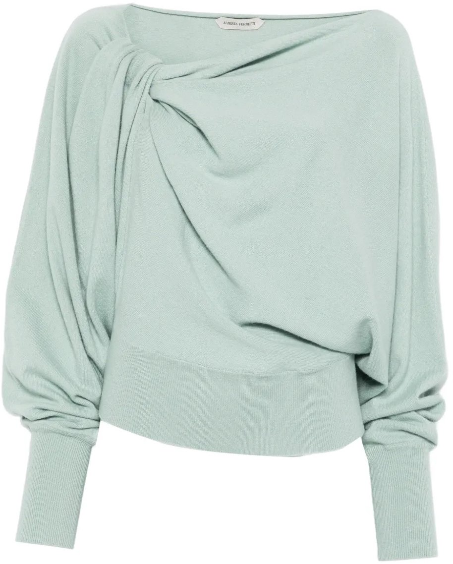 Alberta Ferretti Classic Knit Sweater with Design Wit