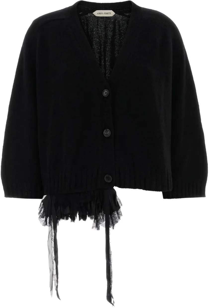 Alberta Ferretti Delicate Knit Texture Maglia Zwart
